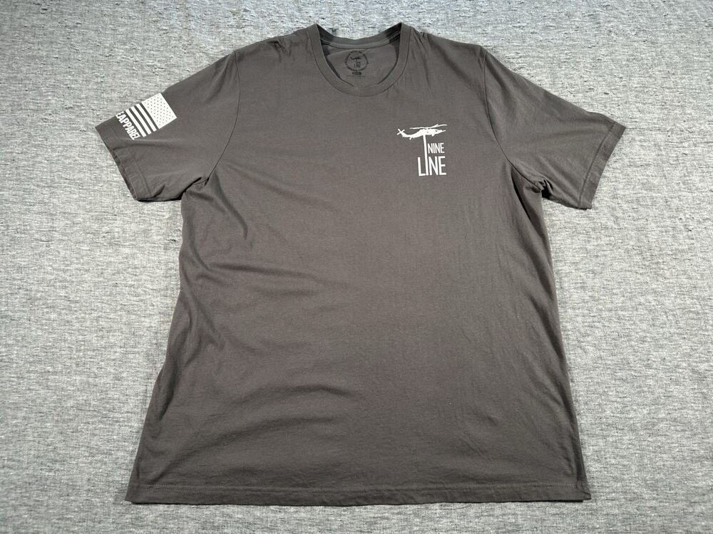 Nine Line Shirt Mens XXXL Grey Short Sleeve I Stand National Anthem Military USA